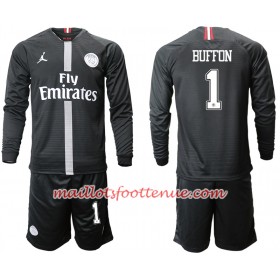 Maillot/Tenue Paris Saint-Germain BUFFON 1 Jodan Noir Enfant Troisieme 2018/2019 Manche Longue